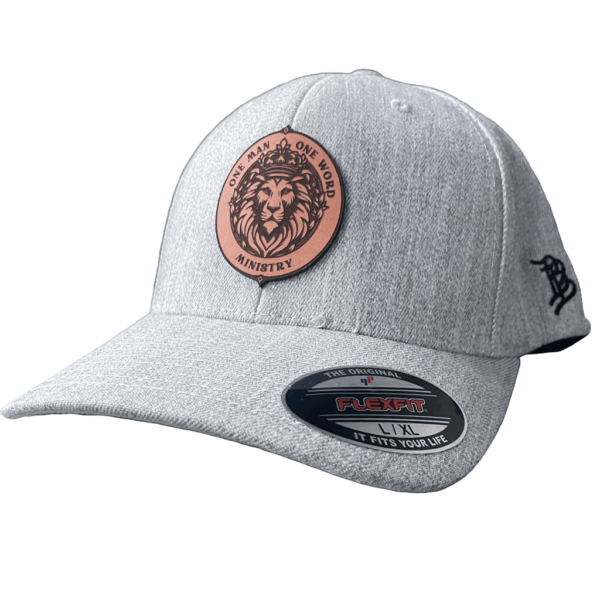 Heather Grey w/round brown Logo w/performance bill Fitted