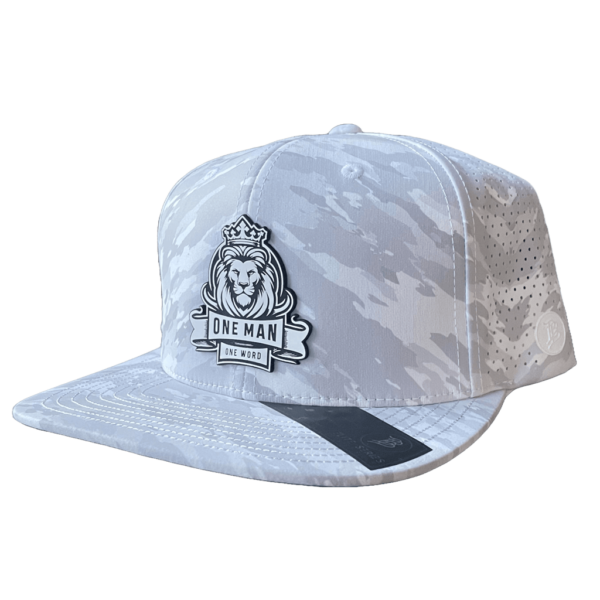 Elite Arctic Camo w/lion logo Flat Bill