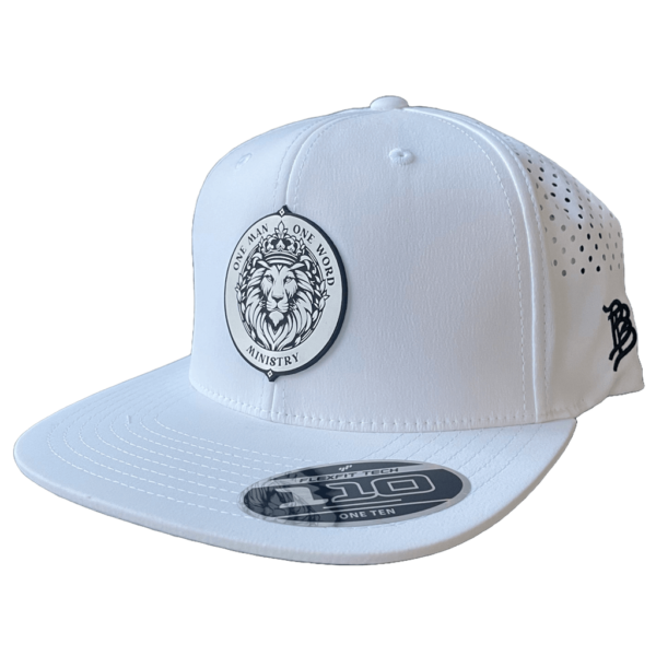 White w/Round Logo Flat Bill